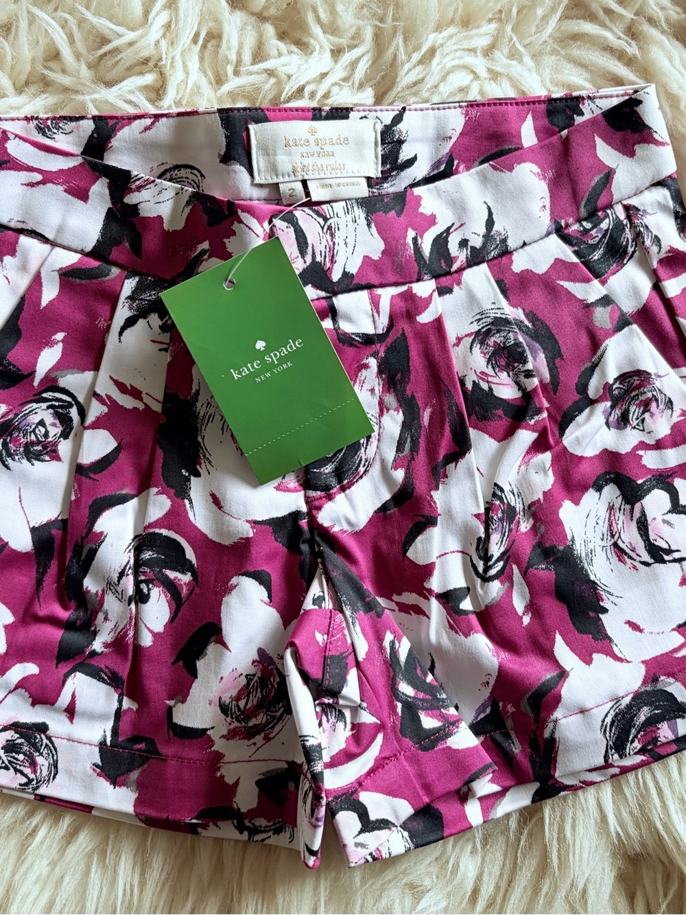 Kate Spade New York Raya Shorts Floral Accent Toddler Girls NEW Tags 2 2T $54